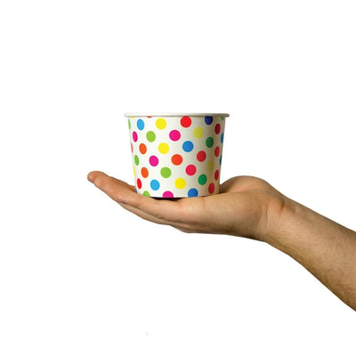 UNIQ® 12 oz Rainbow Polka Dotty Ice Cream Cups