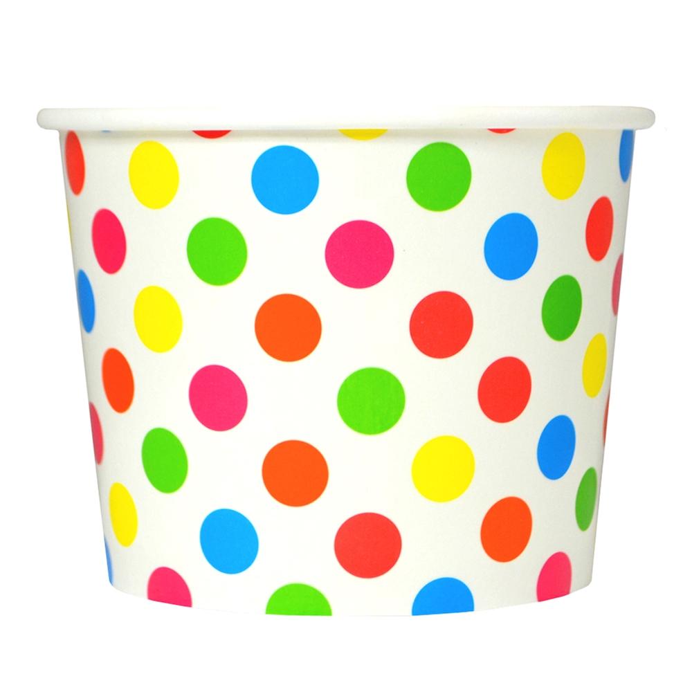 UNIQ® 12 oz Rainbow Polka Dotty Ice Cream Cups