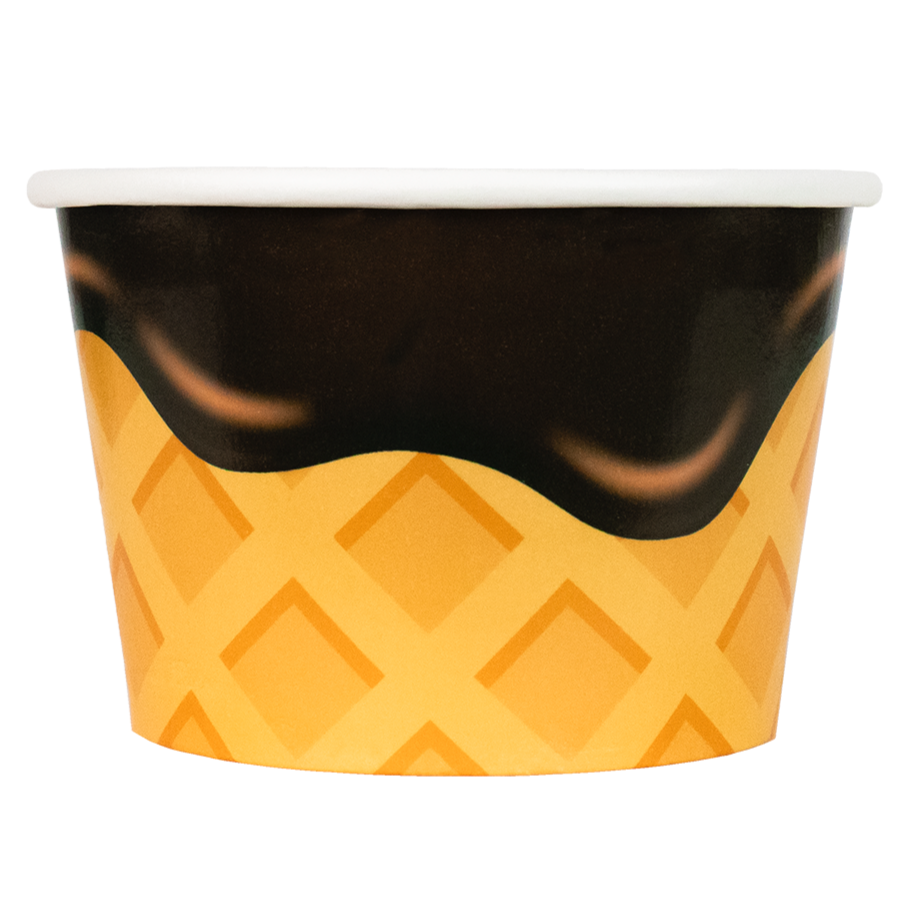 UNIQ® 8 oz Chocolate Drip Waffle Cone Ice Cream Cups