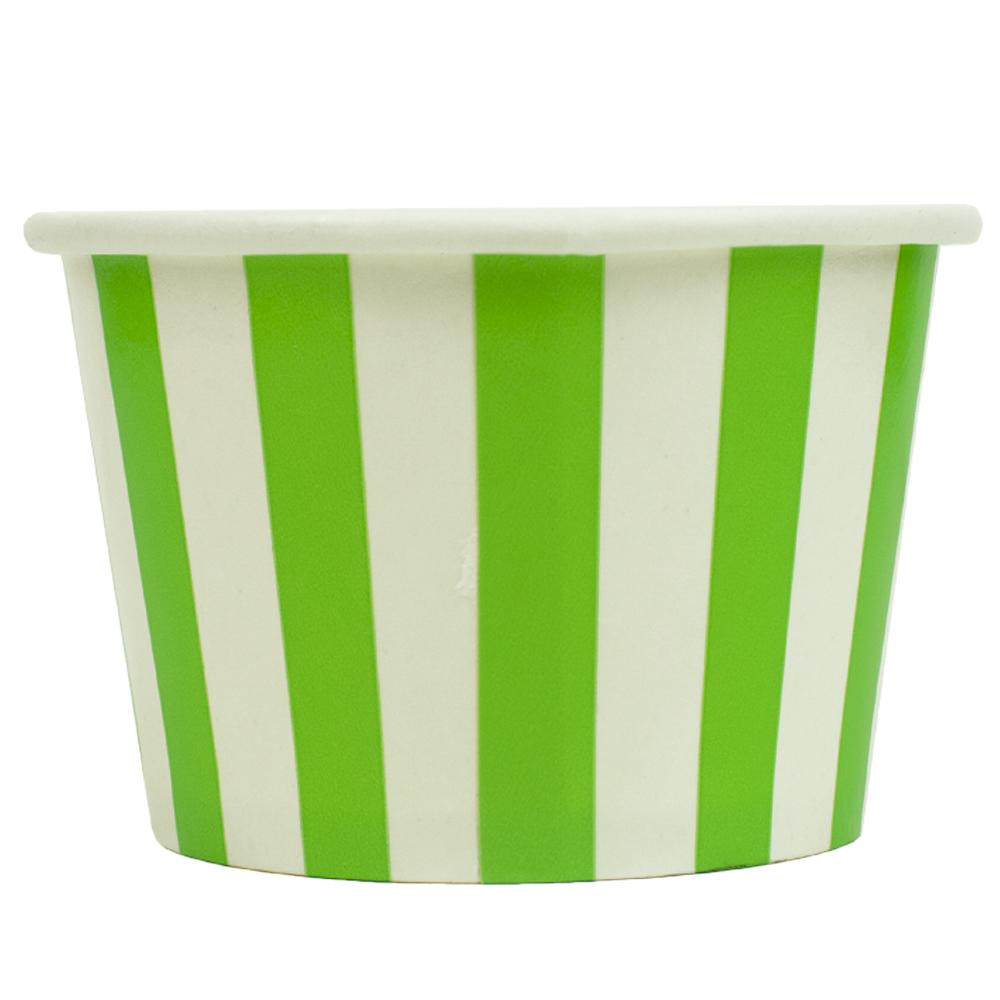 UNIQ® 8 oz Green Striped Madness Ice Cream Cups