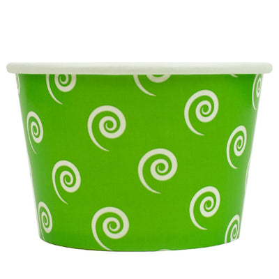 UNIQ® 8 oz Green Swirls and Twirls Ice Cream Cups