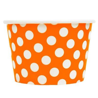 UNIQ® 8 oz Orange Polka Dotty Ice Cream Cups