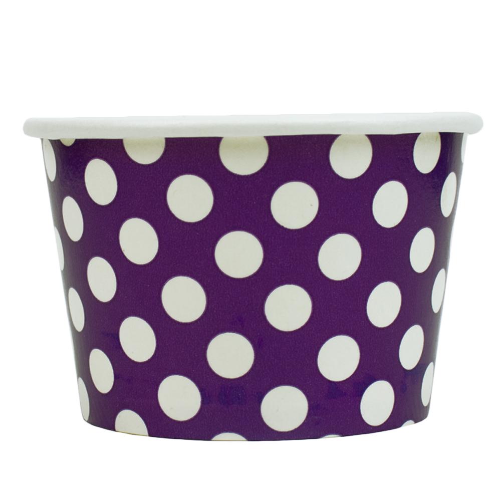 UNIQ® 8 oz Purple Polka Dotty Ice Cream Cups