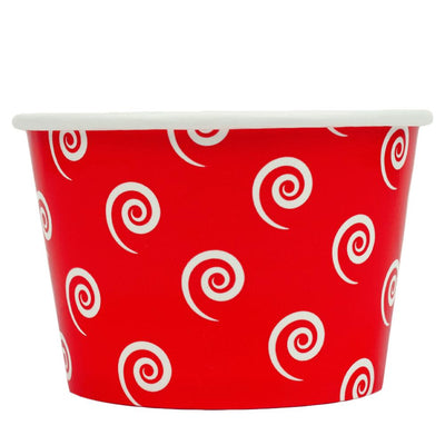 UNIQ® 8 oz Red Swirls and Twirls Ice Cream Cups