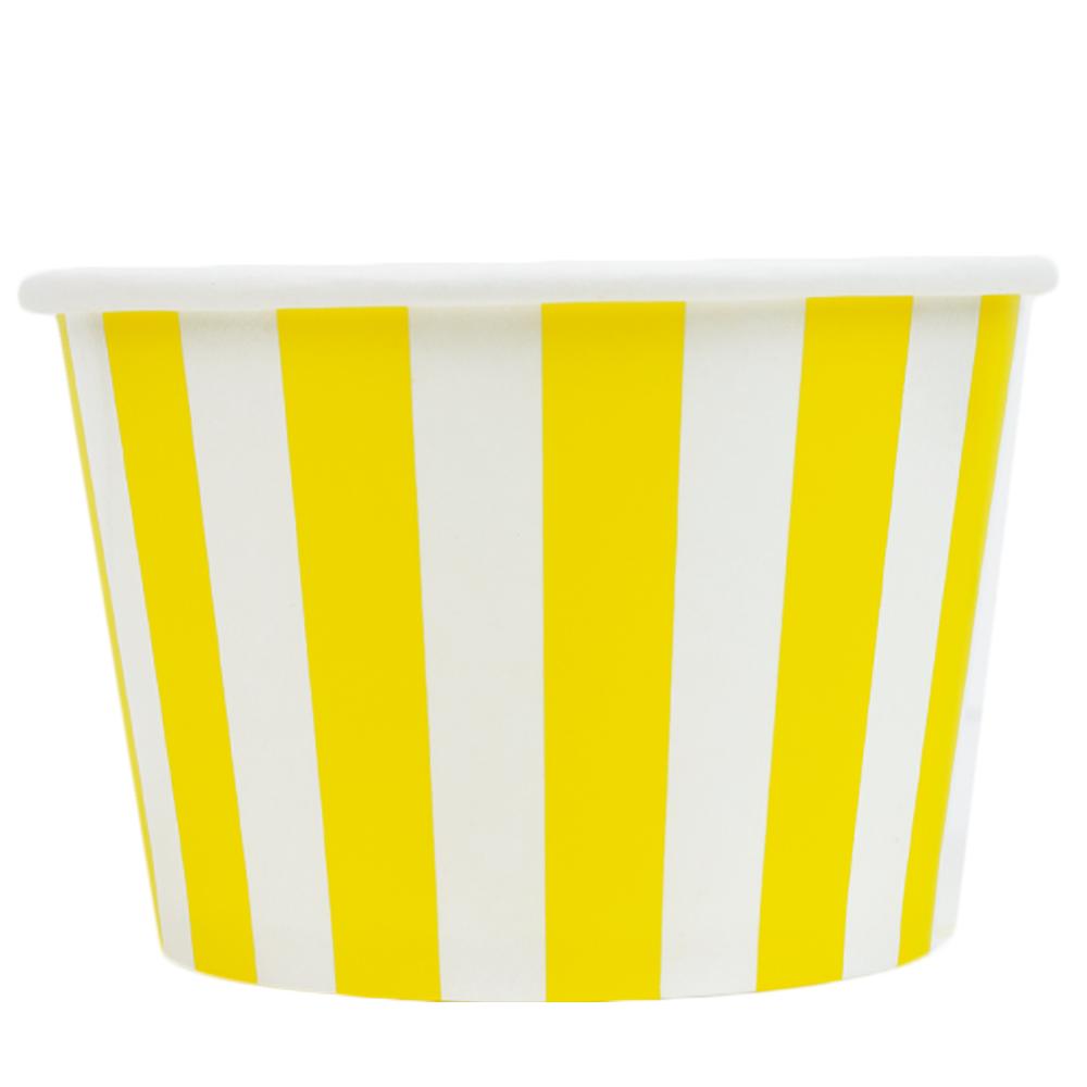 UNIQ® 8 oz Yellow Striped Madness Ice Cream Cups