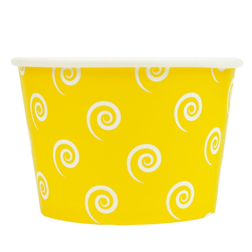 UNIQ® 8 oz Yellow Swirls and Twirls Ice Cream Cups