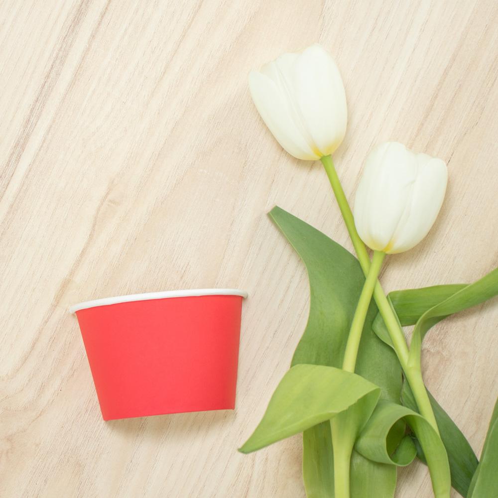 UNIQ® 8 oz Red Eco-Friendly Compostable Ice Cream Cups