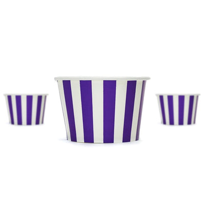 UNIQ® 8 oz Purple Striped Madness Ice Cream Cups