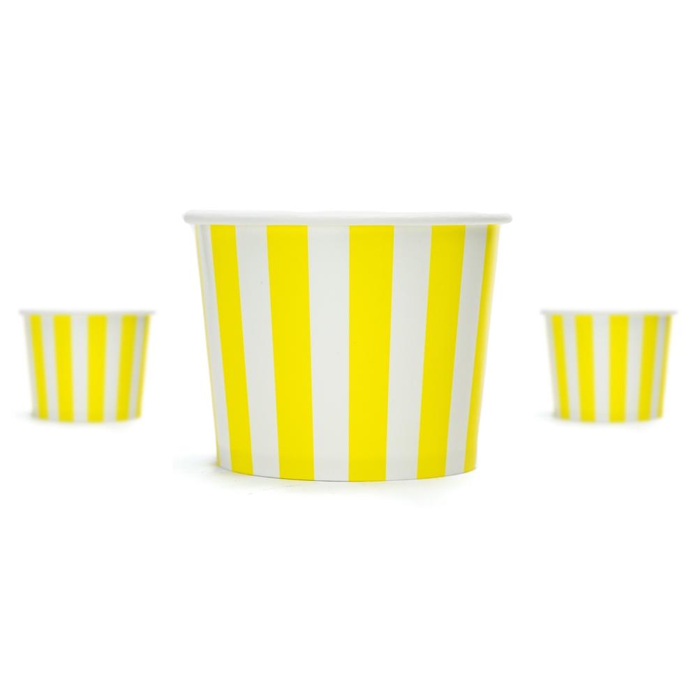 UNIQ® 12 oz Yellow Striped Madness Ice Cream Cups