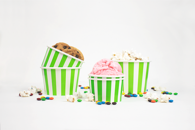 UNIQ® 4 oz Green Striped Madness Ice Cream Cups