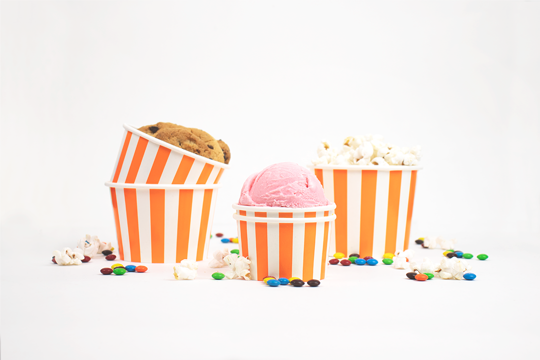 UNIQ® 12 oz Orange Striped Madness Ice Cream Cups