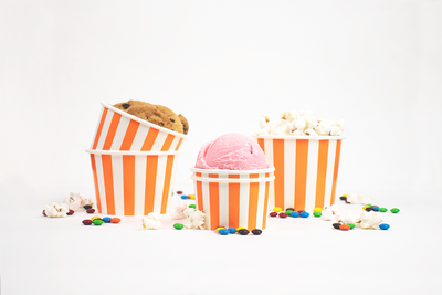 UNIQ® 12 oz Orange Striped Madness Ice Cream Cups