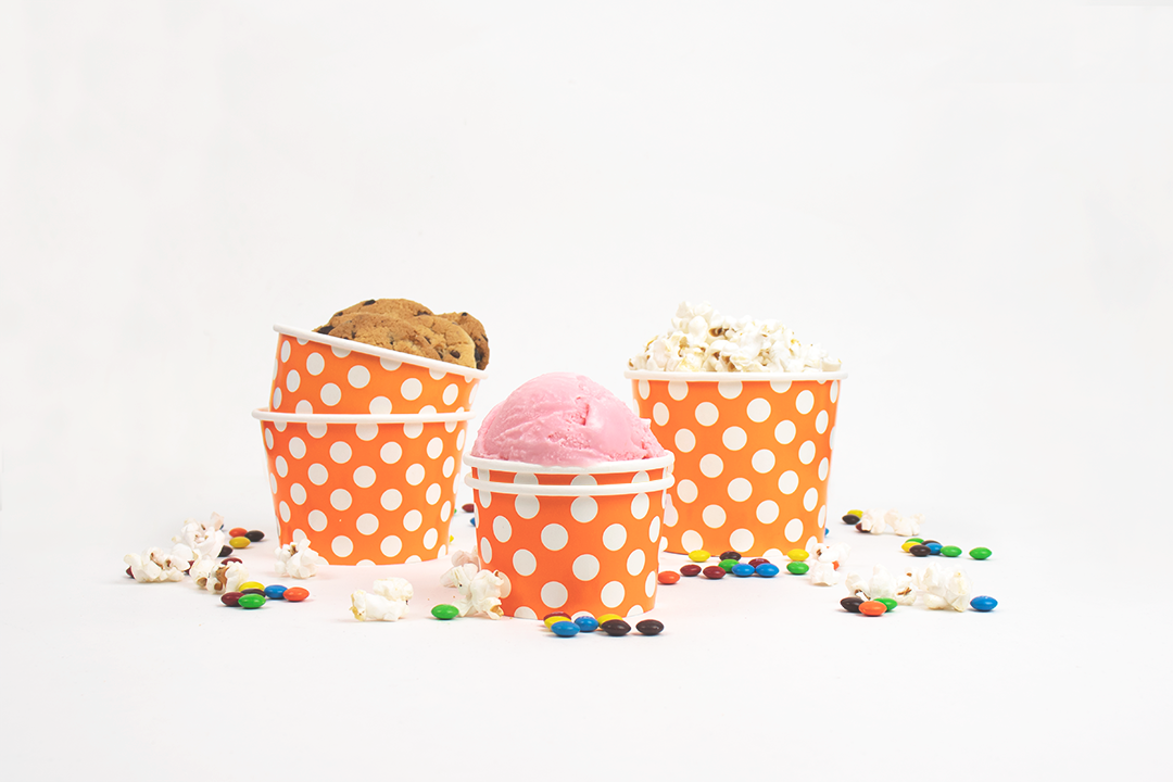 UNIQ® 12 oz Orange Polka Dotty Ice Cream Cups