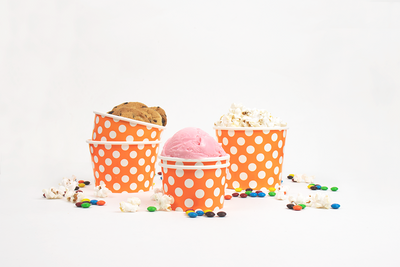 UNIQ® 12 oz Orange Polka Dotty Ice Cream Cups