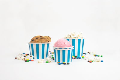 UNIQ® 8 oz Blue Striped Madness Ice Cream Cups