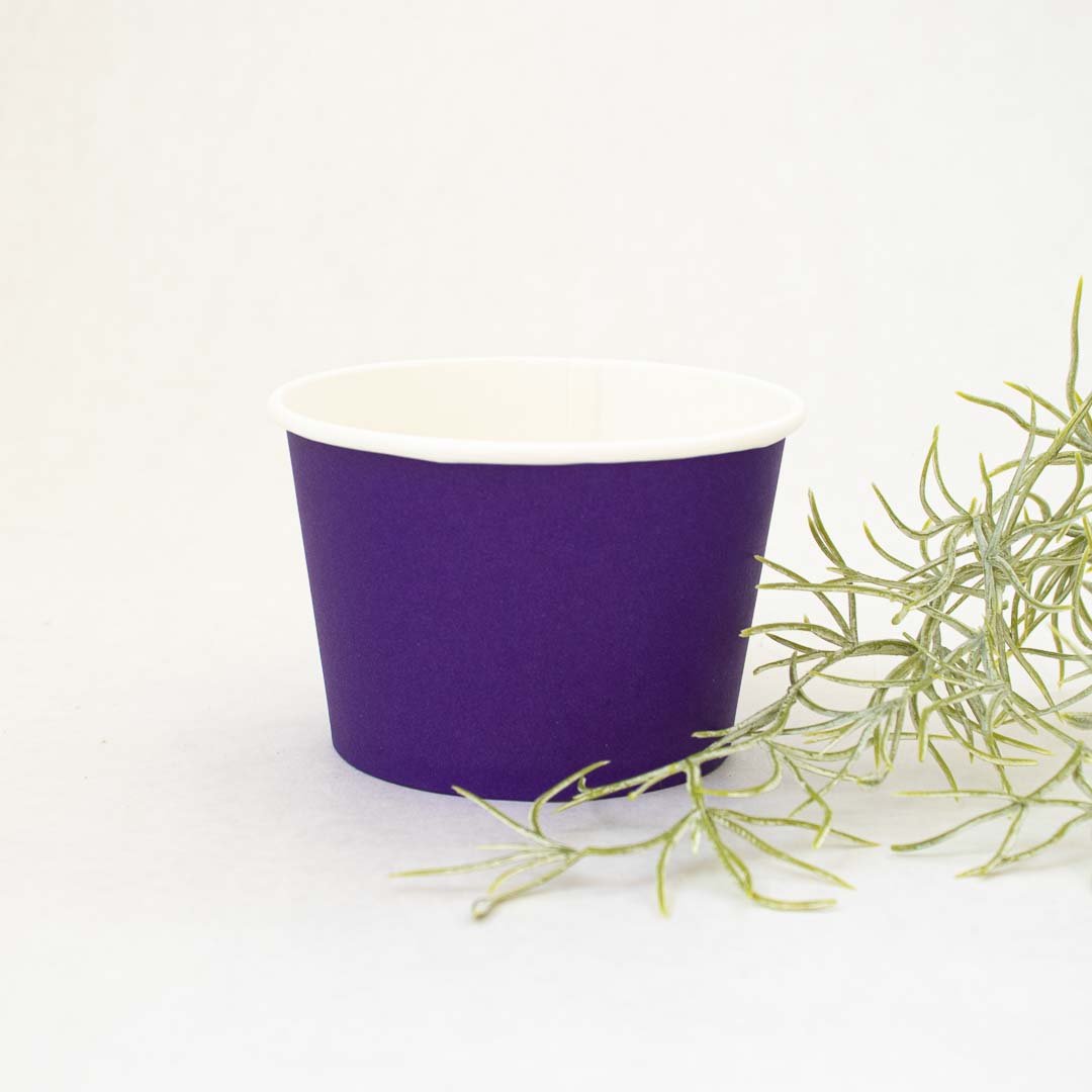 UNIQ® 8 oz Purple Eco-Friendly Compostable Ice Cream Cups